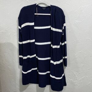 Pink clover navy and white striped cardigan size medium from stitch fix